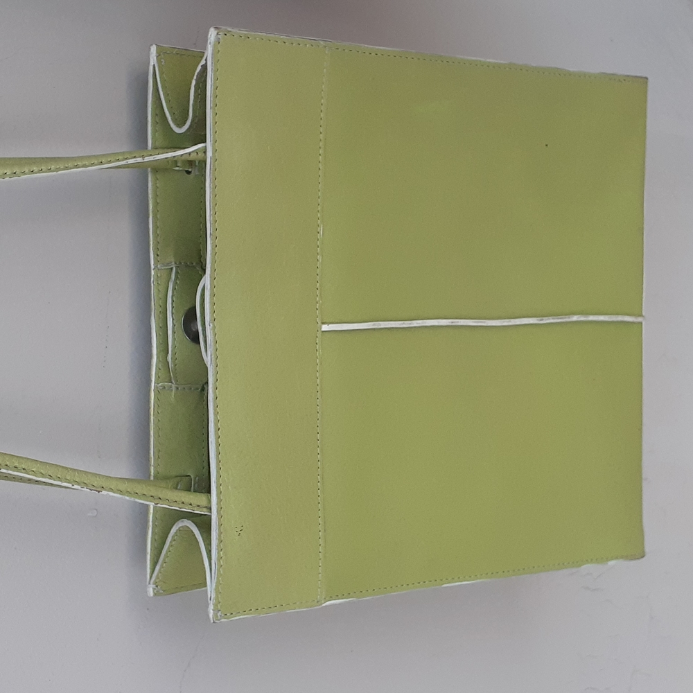 Wilsons Leather lime green Handbag Shoulder Bag dual Strap Handle - Picture 2 of 10